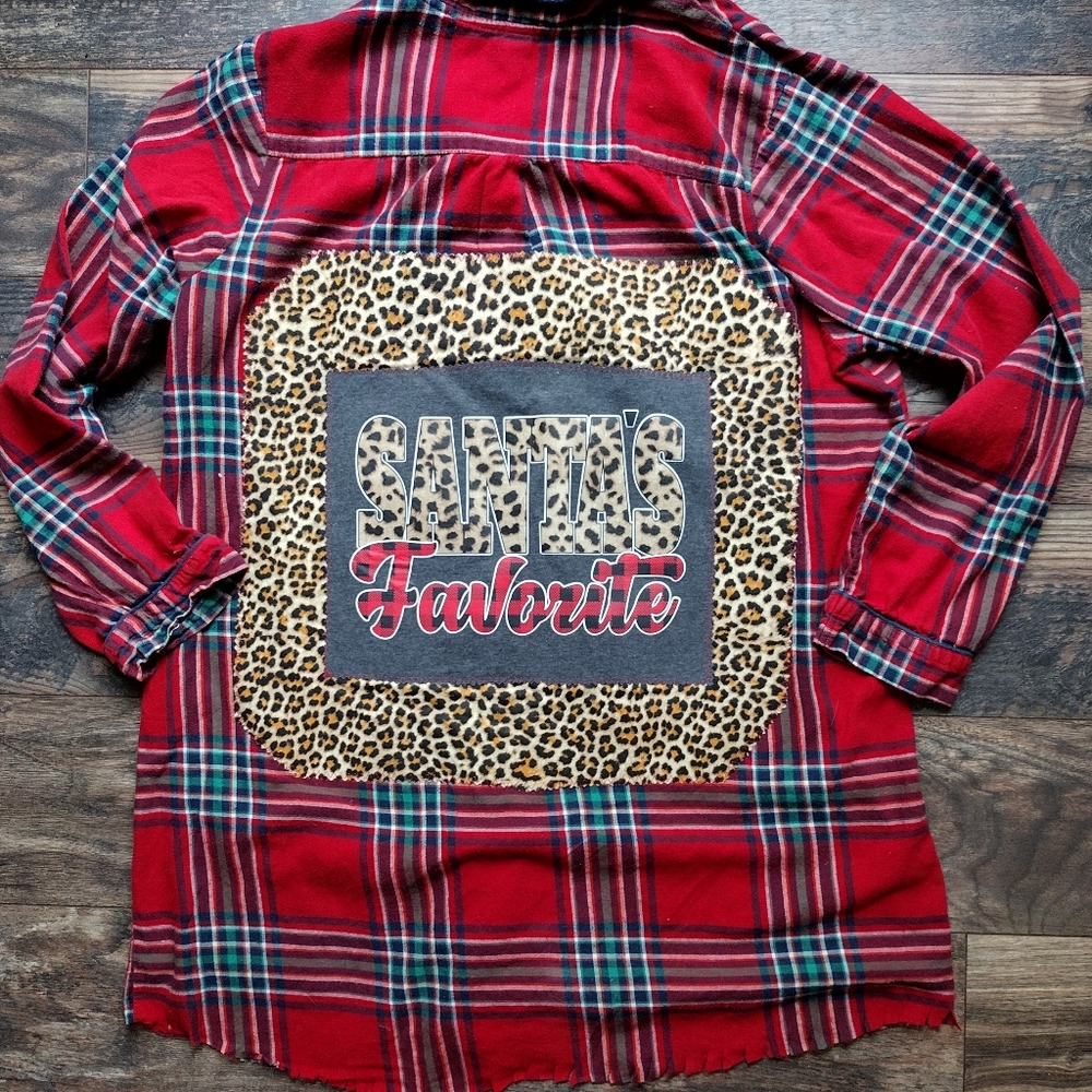 Women's upcycled Christmas flannel